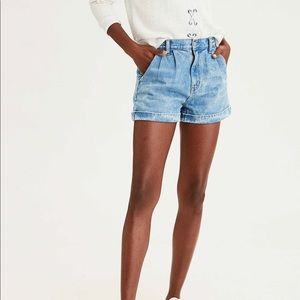 Pleated High Rise Mom Short by American Eagle